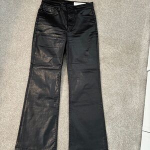 Rag & Bone Casey Faux-Leather Cropped Flare Pants